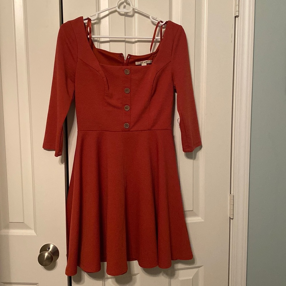 Burn orange 3/4 length sleeve